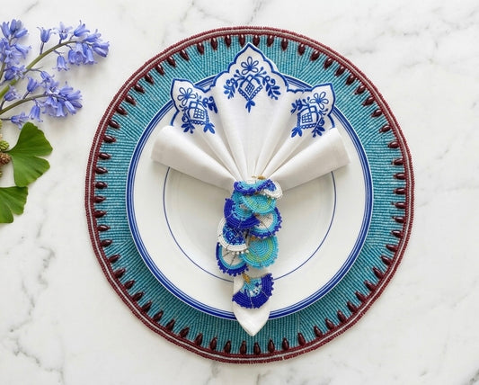 The Azure Beaded placemat, Set of 2