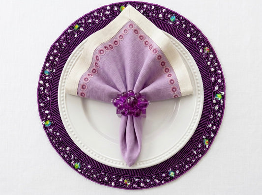 The Bordeaux Beaded placemat, Set of 2