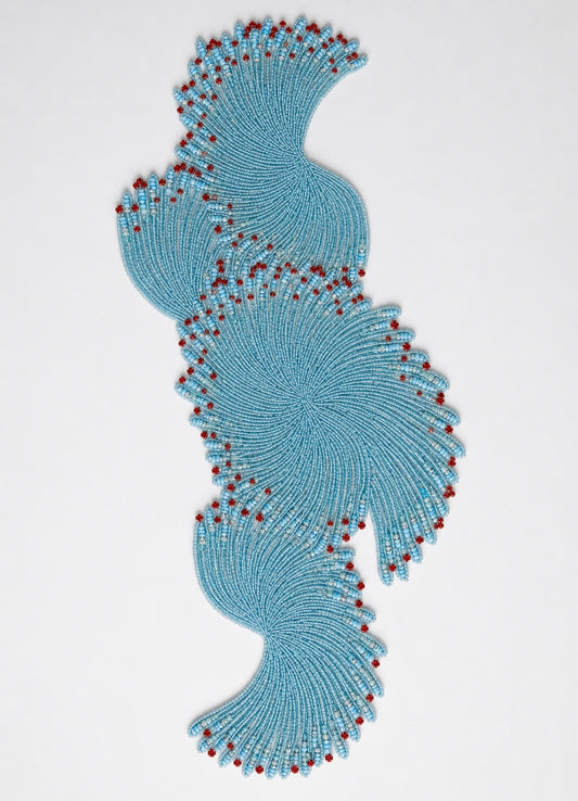 The Azure Beaded Table Runner