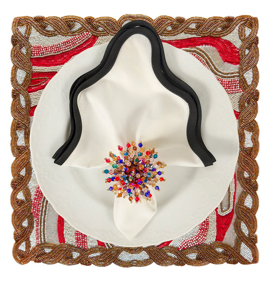 Abstract Beaded Placemat , Set of 2