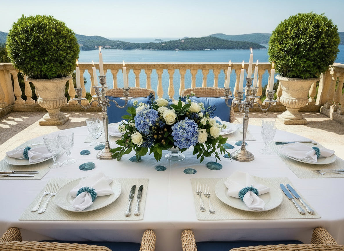 Blue Lagoon Napkin ring, Set of 4