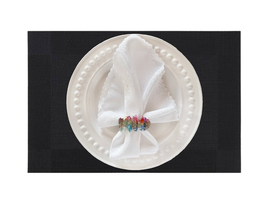 Black Rectangle Placemat, Set of 4