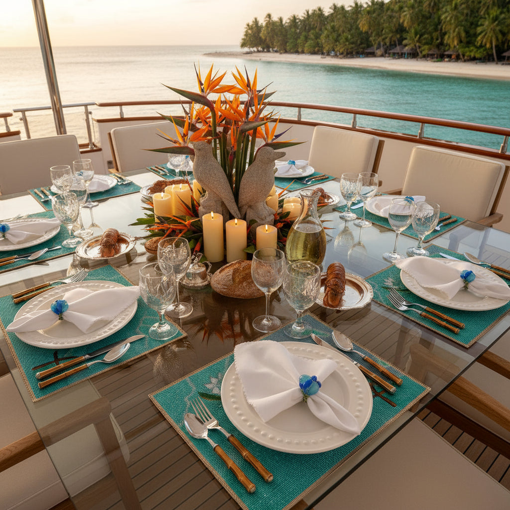 Tulips Beaded Placemat , Set of 2