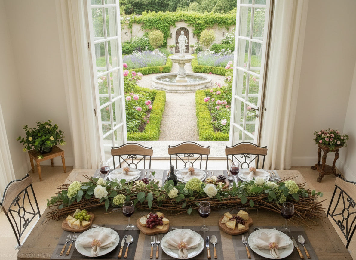 Brown Squares Rectangle Woven Placemat in Blue Gradient, Set of 4