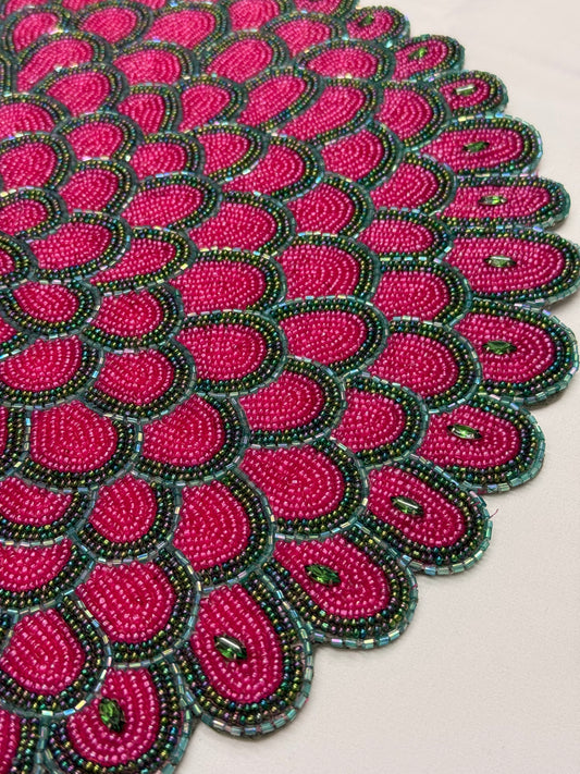 English Garden Beaded Placemat , Set of 2