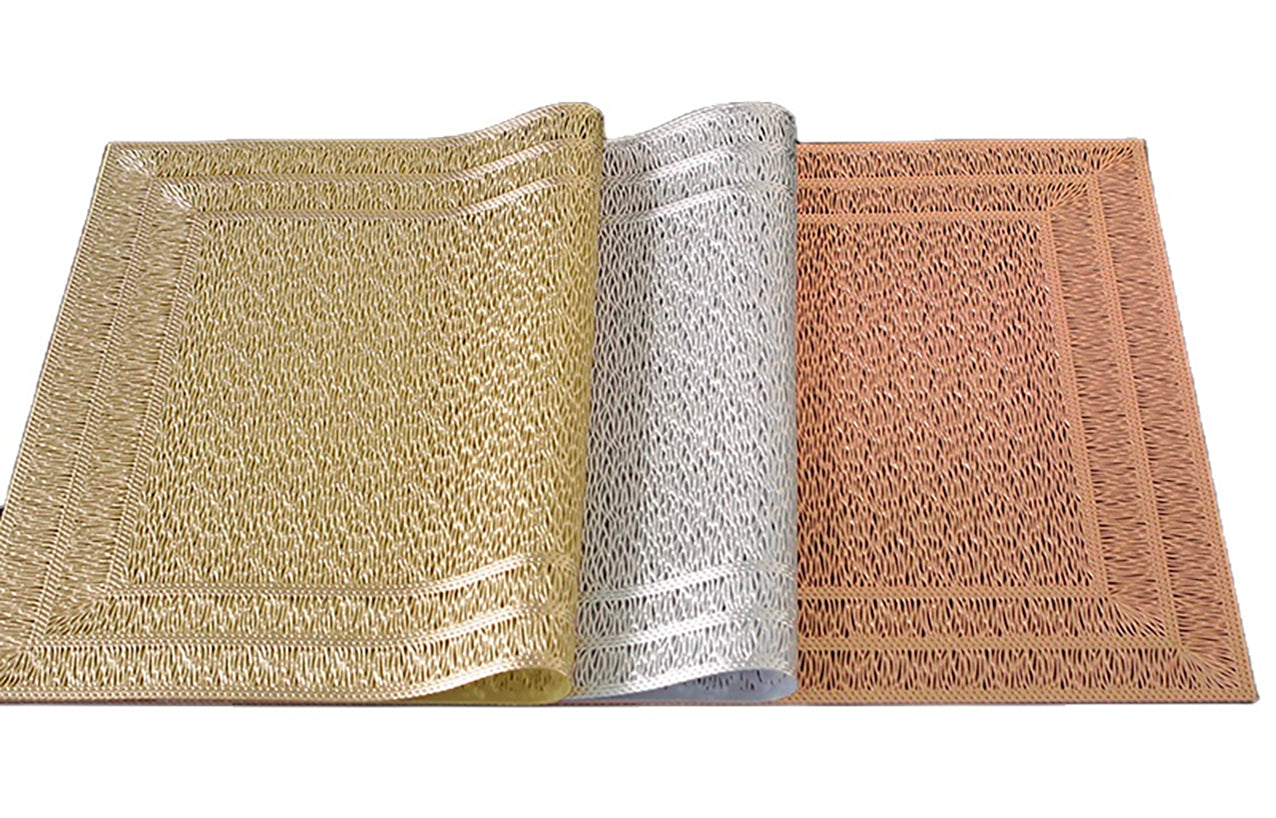 Border Rectangle Placemat in Rose Gold, Set of 4