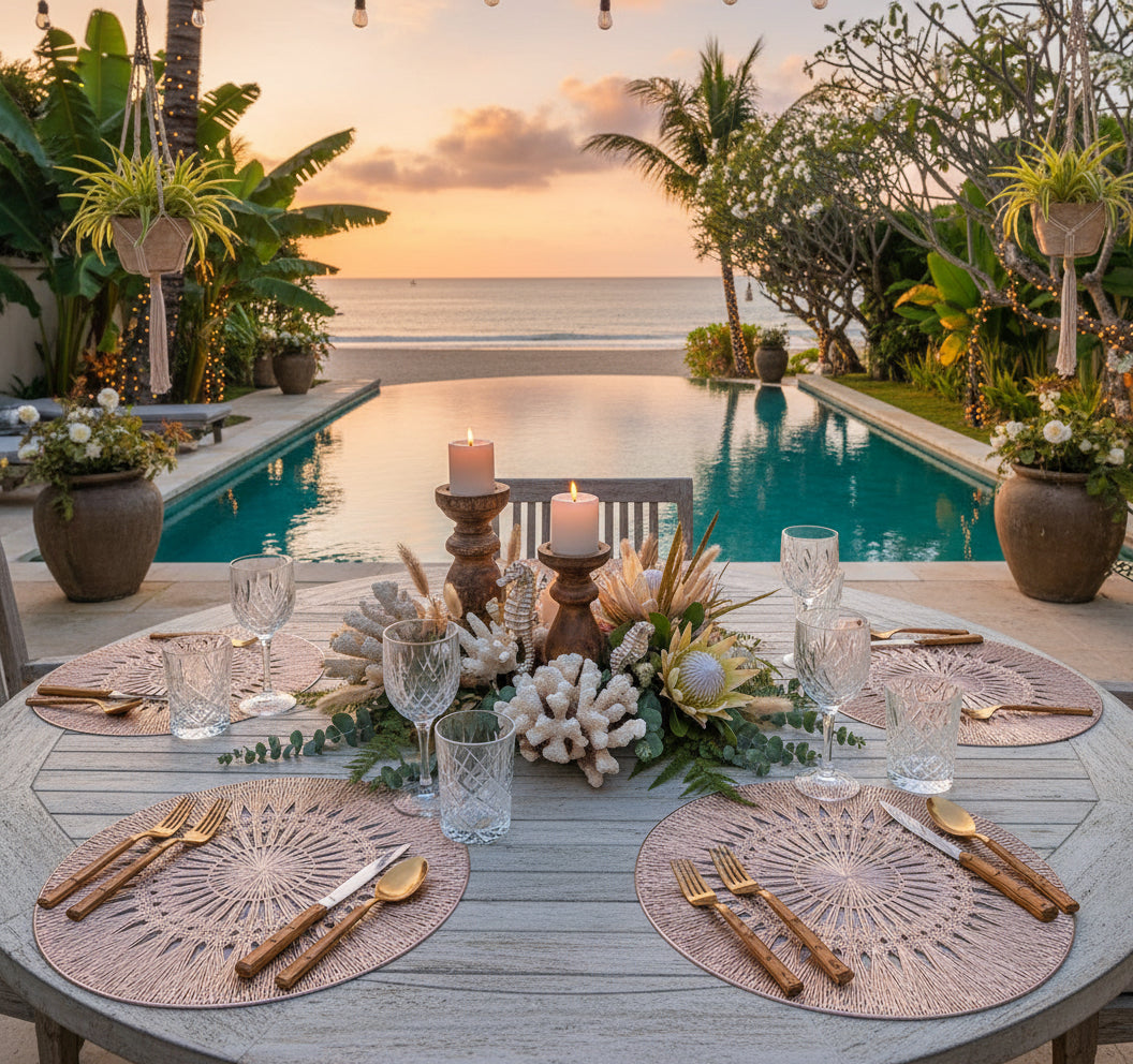 Wish Round Placemat in Rose Gold, Set of 4