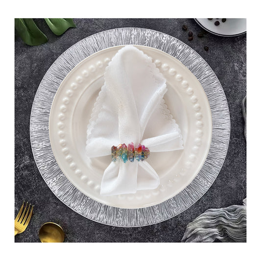 Wish Round Placemat in Silver, Set of 4