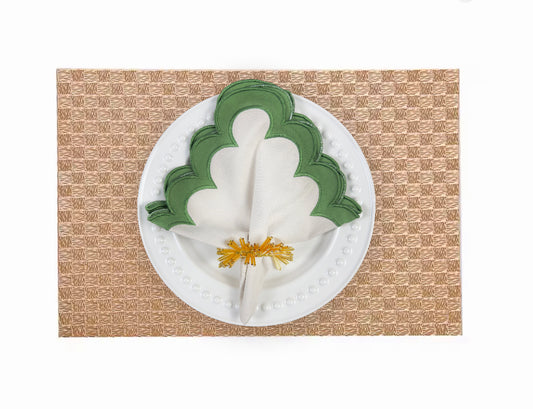 All Squared Rectangle Placemat in Rose Gold, Set of 4