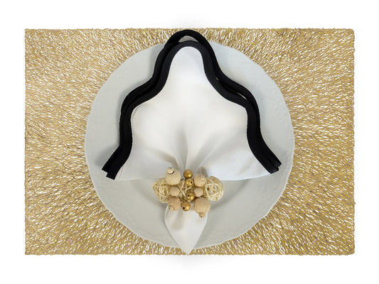 Sunburst Rectangle Placemat in Gold, Set of 4