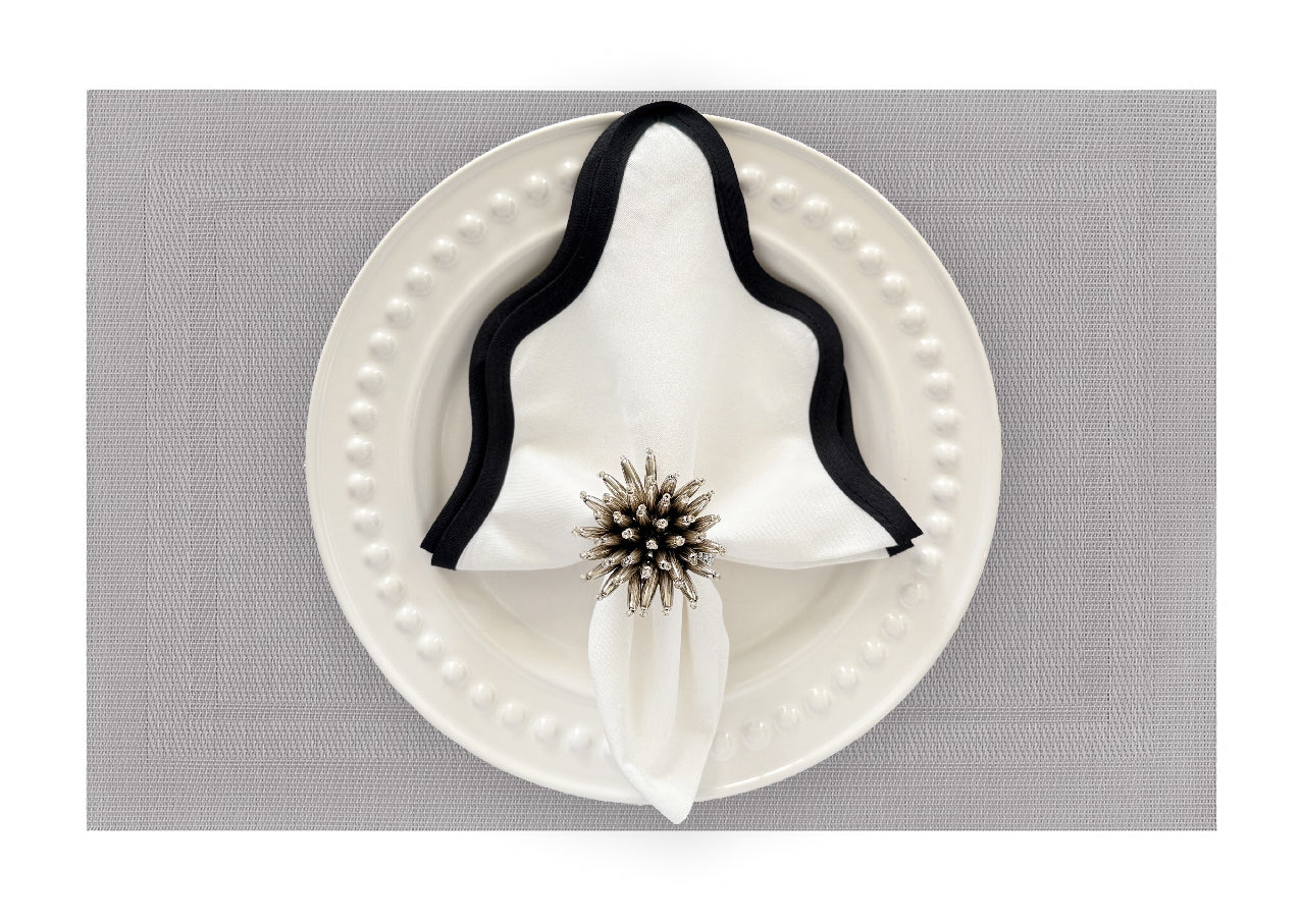 Velvet Feel Rectangle Woven Placemat in Dove Grey, Set of 4