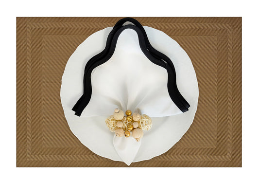 Dark Beige Framed Rectangle Placemat, Set of 4