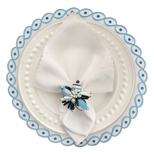 Embroidered Evil Eye placemat, Set of 4