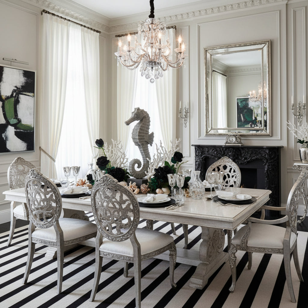 Wish Round Placemat in Black, Set of 4