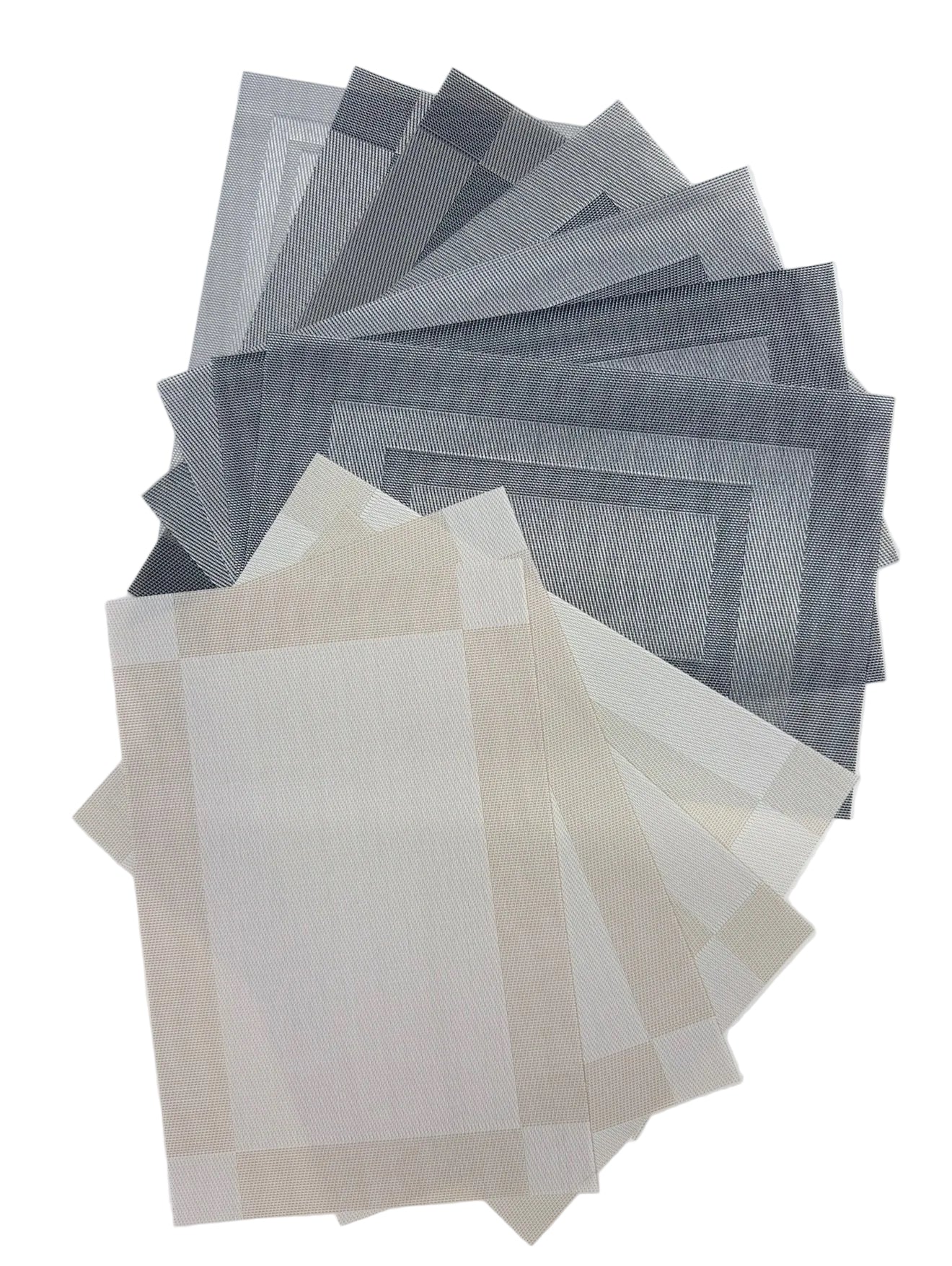 Mixed Silver & Ivory placemats x 11