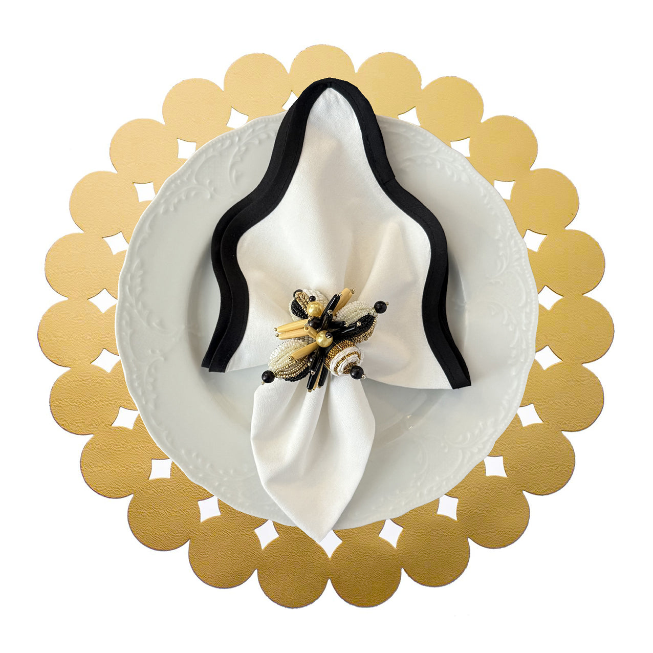 Samples Fleur Placemat in Gold, x 4