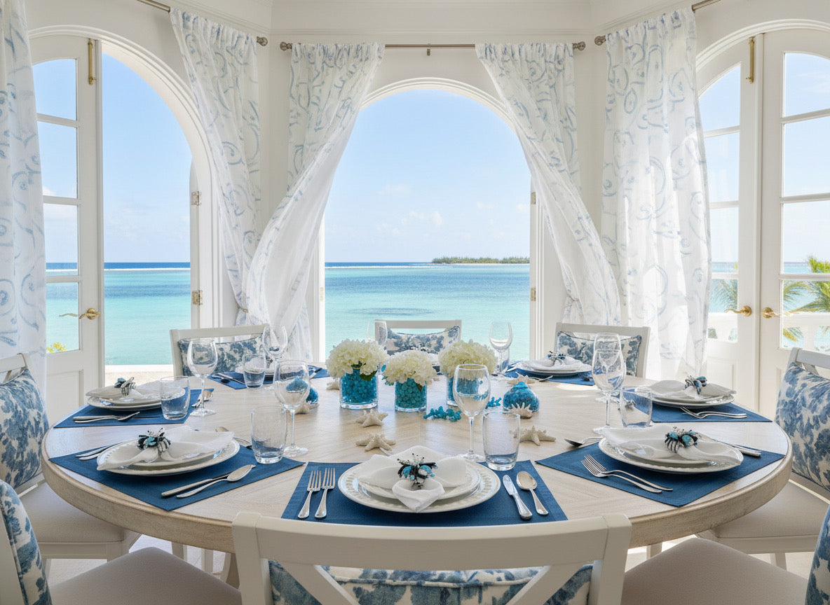 Velvet Feel Rectangle Woven Placemat in Steel Blue, Set of 4