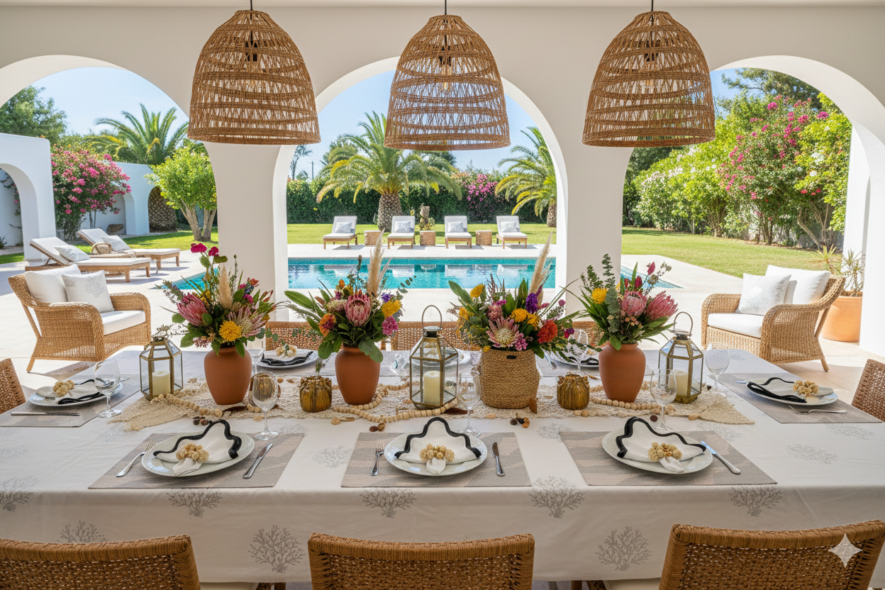 Wave Rectangle Woven Placemat in Ivory, Set of 4