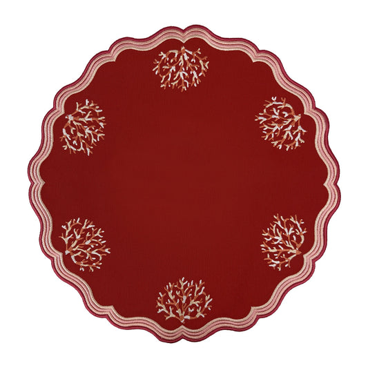 Samples Embroidered Coral placemat x 3