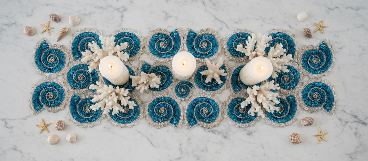 Reflection Beaded Runner , Set of 1