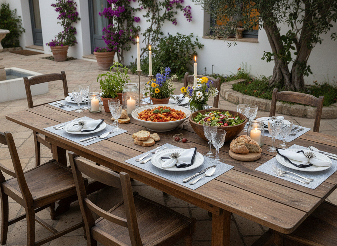Metallic Rectangle Placemat in Silver, Set of 4
