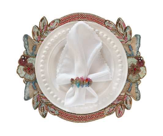 Butterfly Garden Beaded placemat, Set of 2