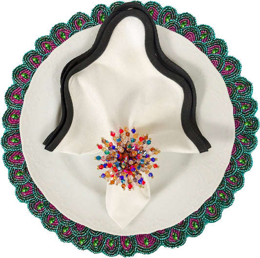 English Garden Beaded Placemat , Set of 2