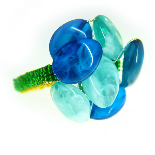 Seychelles Napkin Ring, in Blue Two Tone or Blue and Green.
