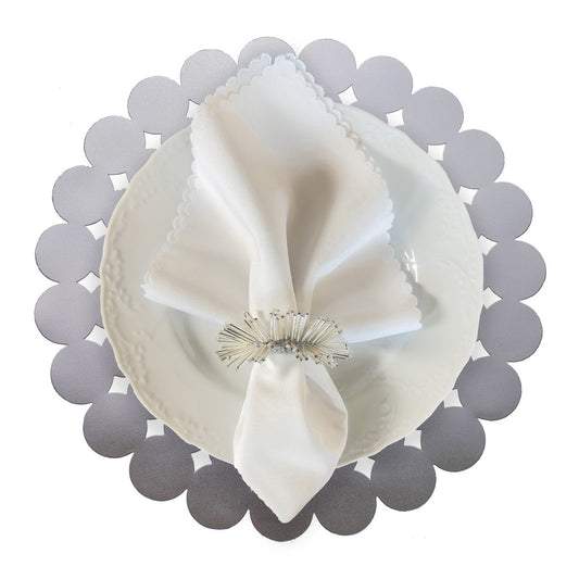 Fleur Placemat in Silver, Set of 4