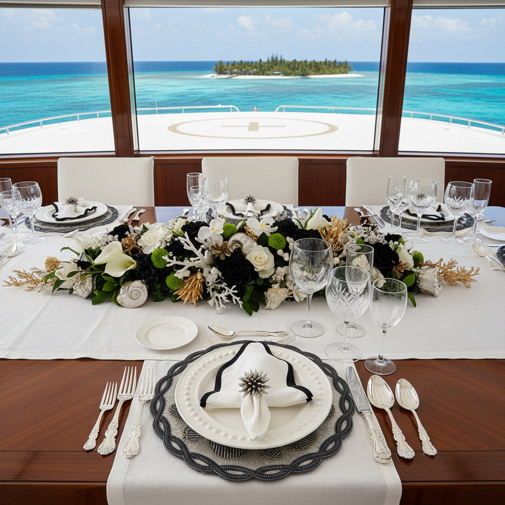 Twisted Shells Beaded Placemat , Set of 2