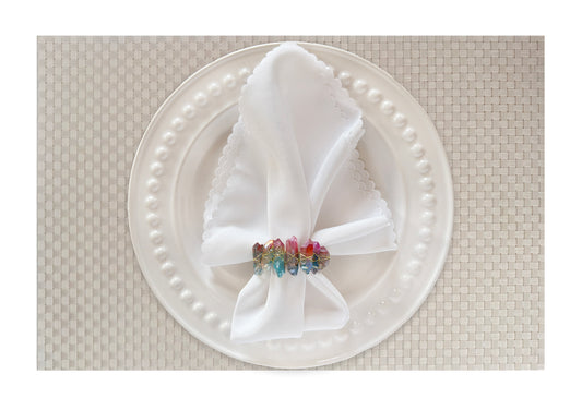 Silver Large weave Rectangle Placemat, Set of 4