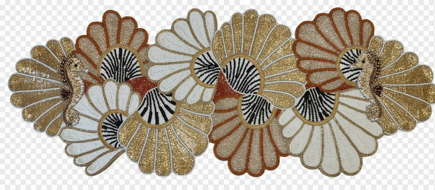 Seahorses Beaded Runner , Set of 1