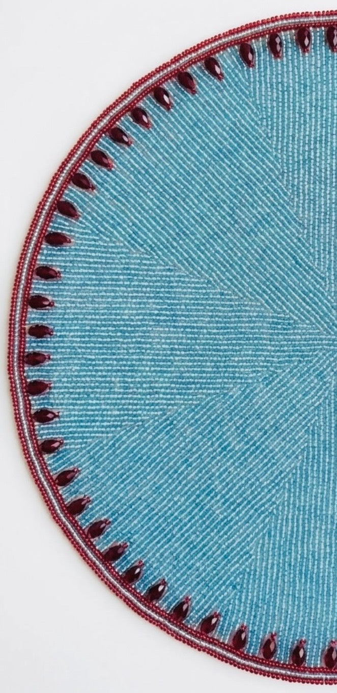 The Azure Beaded placemat, Set of 2