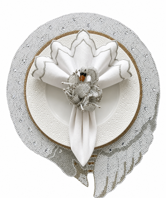 The Swan Lake Beaded placemat, Set of 2