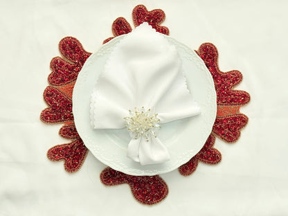 Coral Beaded Placemat, 1 piece