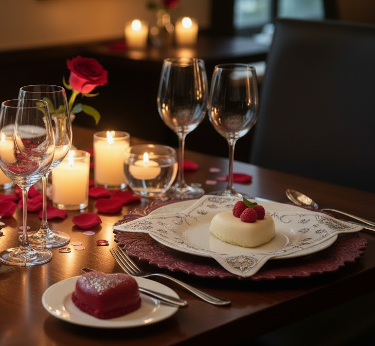 Red Embossed Faux Leather Round Placemat, Set of 4