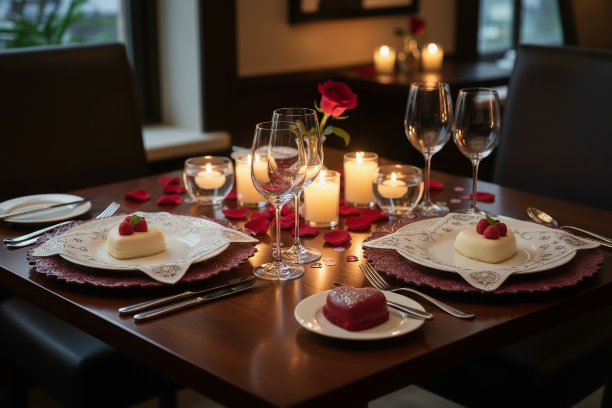 Red Embossed Faux Leather Round Placemat, Set of 4