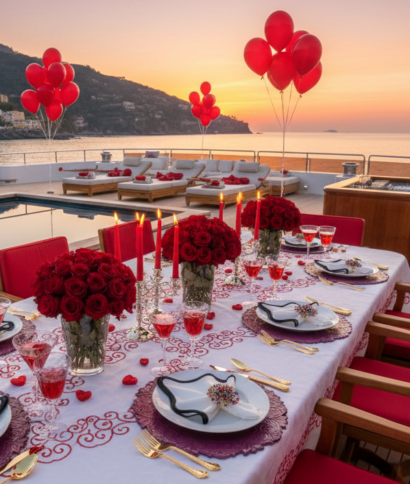 Red Embossed Faux Leather Round Placemat, Set of 4