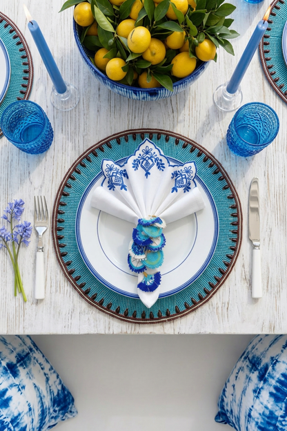 The Azure Beaded placemat, Set of 2