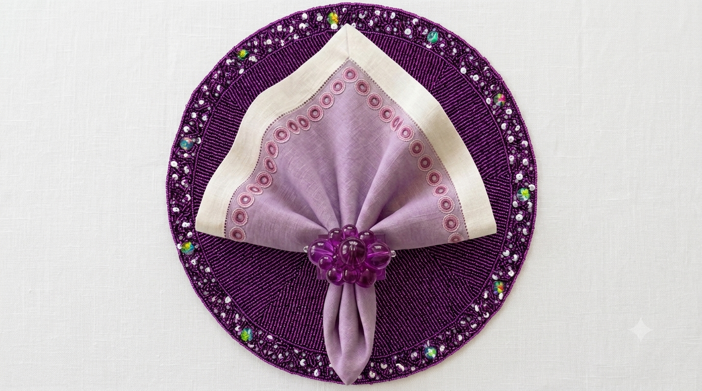 The Bordeaux Beaded placemat, Set of 2