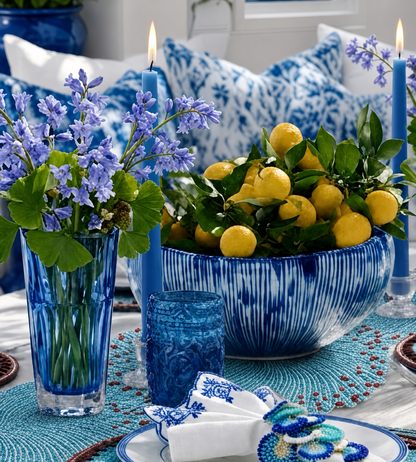 The Azure Beaded Table Runner