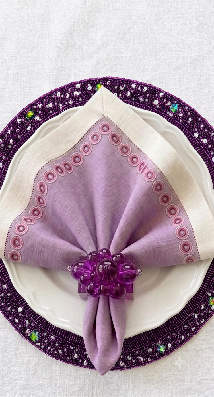 The Bordeaux Beaded placemat, Set of 2