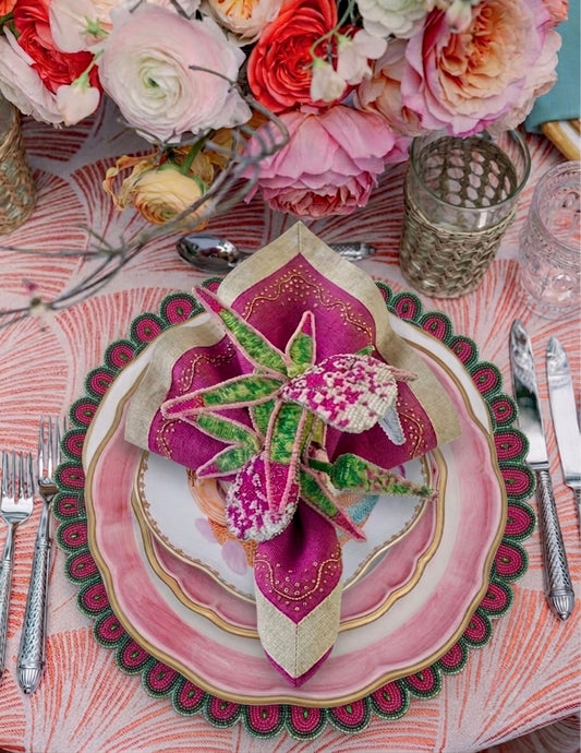 English Garden Beaded Placemat , 1 piece