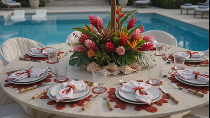 Coral Beaded Placemat, 1 piece