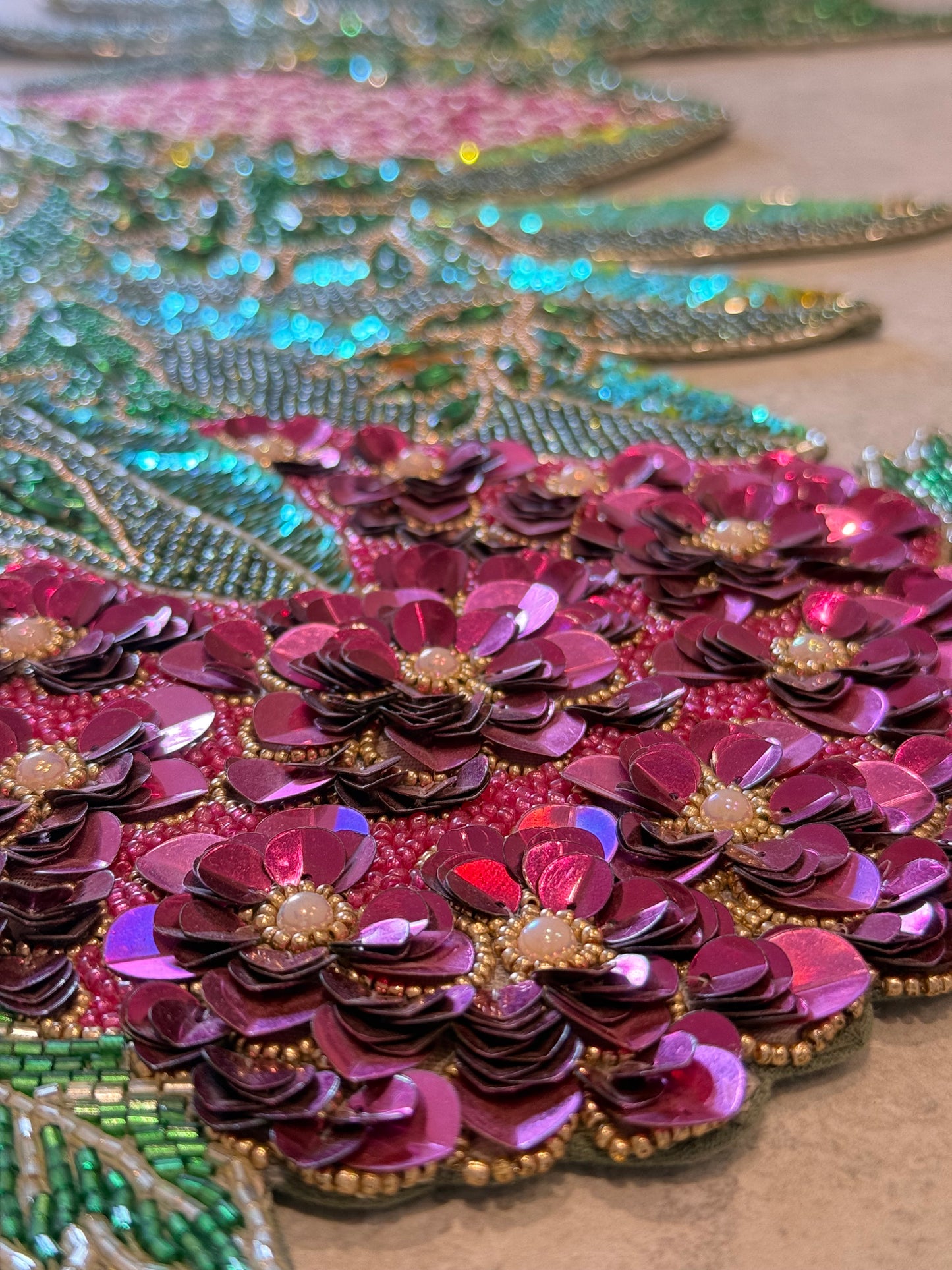English Garden Beaded Runner , Set of 1
