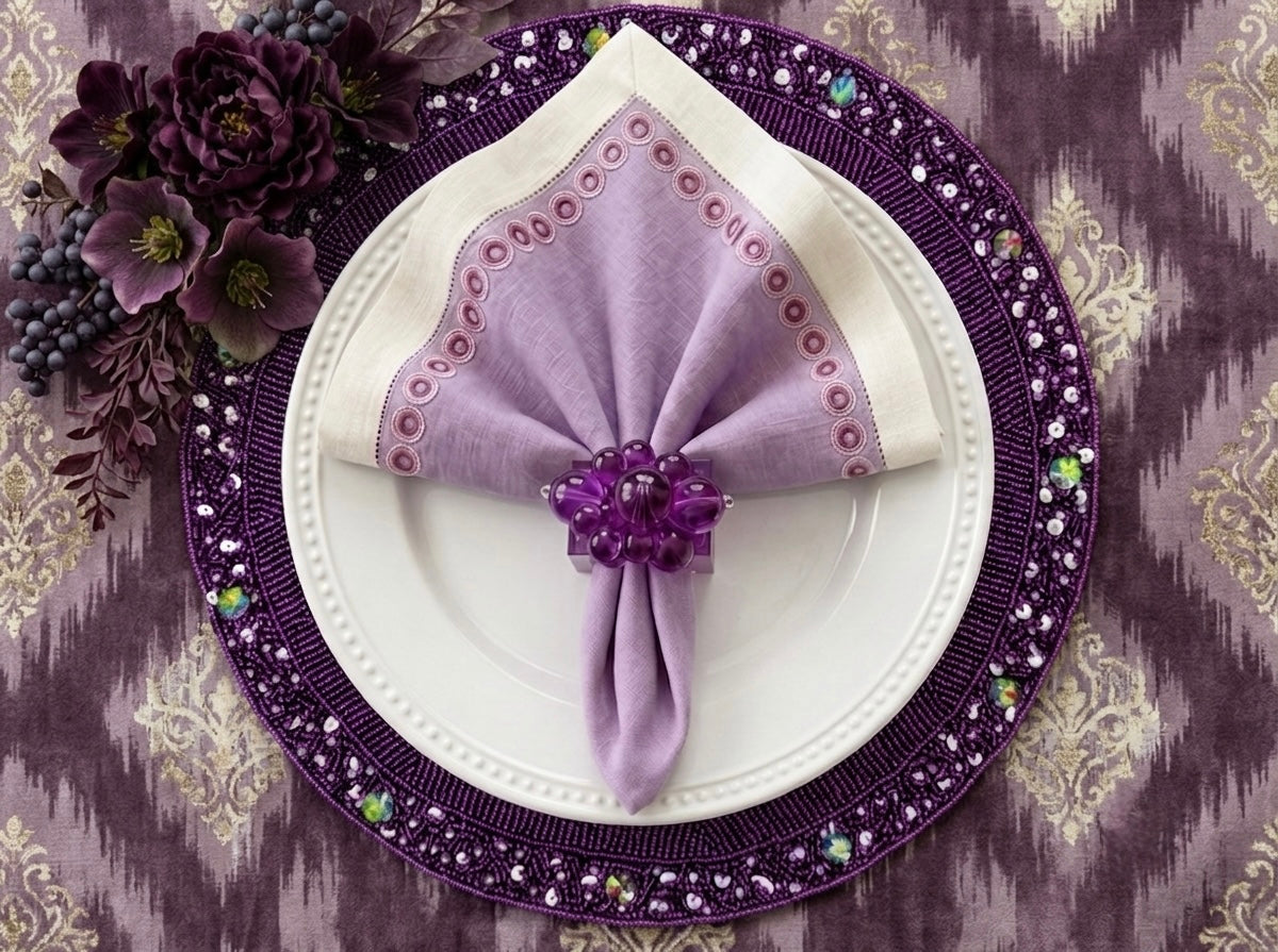 The Bordeaux Beaded placemat, Set of 2