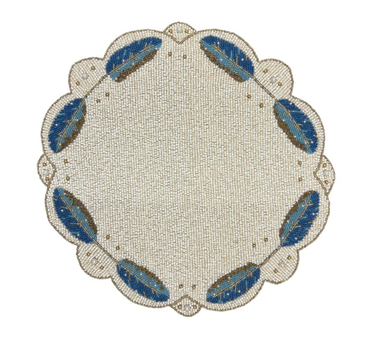 The Feathers Beaded placemat, Set of 2