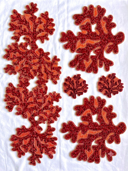 Coral Beaded Runner, Set of 1