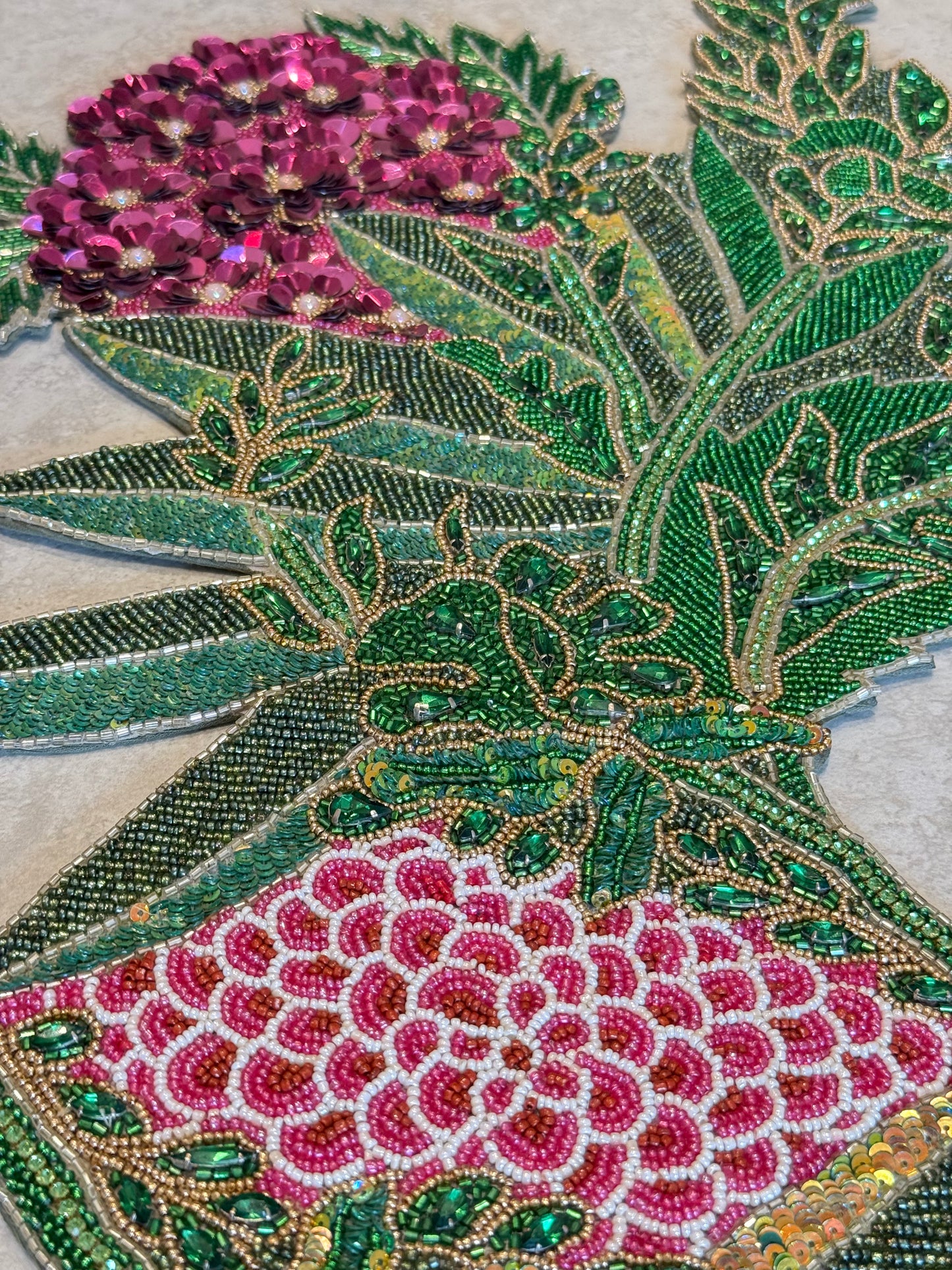 English Garden Beaded Runner , Set of 1