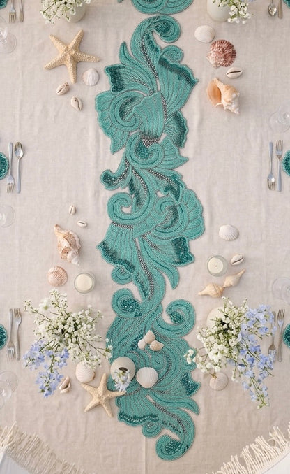 Whispers Beaded Runner , Set of 1